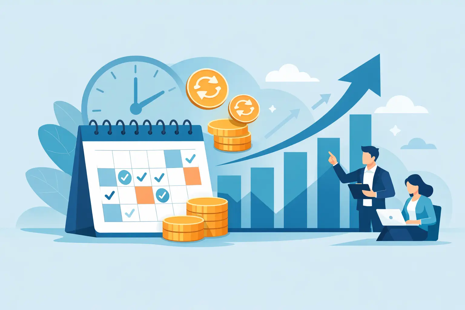 Crescimento da receita recorrente na agenda